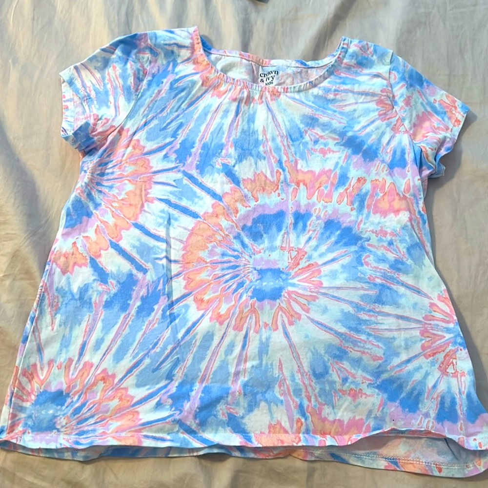 Bundle 3 for $15 Crown and Ivy Kids Pink and Blue tie dye tee